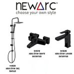 Newarc Aqua Siyah Banyo-Lavabo Bataryası ve Duş Ünitesi 3'lü Set 941521B-941511B-440536
