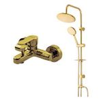 Newarc Domino Altın Banyo Bataryası Ve Altın Duş Ünitesi 2'li Set 971518-440615g