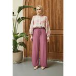 Neways 1105-Ancelina Lastikli Pantolon Lila