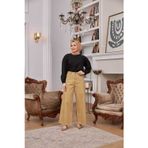 Neways 1130-denim Parça Boya Püsküllü Pantolon Bej