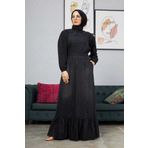 Neways 2263-denim Salopet Etek Fırfırlı Siyah