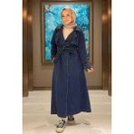 Neways 6458-ALLERLI Denim Trençkot Koyu Mavi - 38