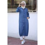 Neways 6475-KAPŞONLU Fermuarlı Tunik Koyu Mavi - 44