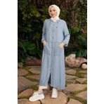 Neways 6475-Kapşonlu fermuarlı tunik Mavi