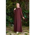 Neways 6482-berlin A Pileli Elbise Bordo