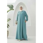Neways 6482-BERLIN A Pileli Elbise Mint Yeşili - 40