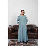 Neways 6482-Berlin A Pileli Elbise Mint Yeşili