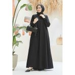 Neways 6482-ÖN A Pileli Elbise Siyah - 42