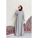 Neways 6657-Büzgülü Sallaş elbise Gri