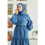 Neways -carla Büzgülü Elbise Indigo 6567