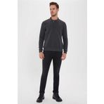 Newblend Erkek Polo Yaka Sweatshirt Antrasit