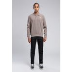 Newblend Erkek Polo Yaka Sweatshirt Koyu Bej