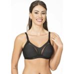 NEWBRA LINGERIE Kadın Siyah Tül Detay Toparlayıcı Sütyen 90C Regular Kalıp Konforlu Tasarım ile Gün Boyu Destek