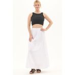 Newbutix Şile Bezi Beyaz Uzun Yazlık Dantelli Etek - 2XL - 3XL