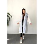 Newdaki Kadın ve Erkek Yağmurluk %100 Eva Çıtçıtlı Kapüşonlu Beyaz Renk - Tek Beden