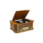 newdaki Nostaljik Ahşap Kasa Pikap Kaset CD Çalar Bluetoothlu Kumandalı Radyo Mp3 USB 33-45-78 lik Plakla