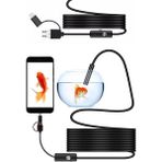 Newdaki Profesyonel Endoskop Yılan Kamera Arama Motor Içi Su Geçirmez Aralara Girebilen Tesisat Kamerası (10 Metre) 3in 1 Usb-Typc E - Mıcro USB