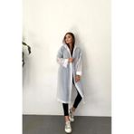 Newdaki Unisex Kadın Ve Erkek Yağmurluk %100 Eva Çıtçıtlı Kapüşonlu Beyaz