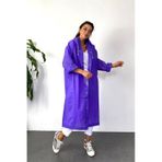 Newdaki Unisex Kadın Ve Erkek Yağmurluk %100 Eva Çıtçıtlı Kapüşonlu Mor