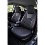 NewDeco Ford Escort Araçlara Uyumlu Ön Arka Takım Oto Koltuk Kılıfı - Cellaura - Siyah - Kırmızı