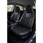 NewDeco Ford Escort Araçlara Uyumlu Ön Arka Takım Oto Koltuk Kılıfı - Cellaura - Siyah - Sarı