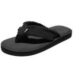 NewDenBer NDB Classic Plush Unisex Yetişkin Parmak Arası Terlik Plaj Havuz Sandaleti, G Siyah., 49 EU