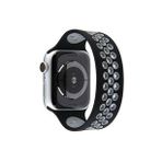 Newface Apple Watch 42 mm Siyah Gri Ayarlı Delikli Silikon Kordon