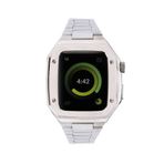 Newface Apple Watch 45 mm Gümüş Metal Petek Kasalı Kordon