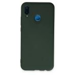 Newface Huawei P20 Lite Nano içi Kadife Silikon Koyu Yeşil Cep Telefonu Kılıfı