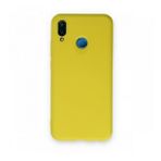 Newface Huawei P20 Lite Nano İçi Kadife Silikon Sarı Cep Telefonu Kılıfı