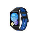 Newface Huawei Watch Fit 2 Spor Siyah Mavi Delikli Kordon