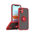 Newface iPhone 11 Montreal Yüzüklü Silikon Kapak Kırmızı Kılıf