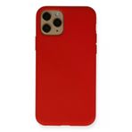 Newface iPhone 11 Pro Kırmızı Nano İçi Kadife Silikon Cep Telefonu Kılıfı