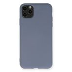 Newface iPhone 11 Pro Max Nano Içi Kadife Silikon Gri Cep Telefonu Kılıfı