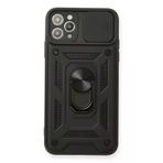 Newface iPhone 11 Pro Max Pars Lens Yüzüklü Silikon - Siyah Kılıf