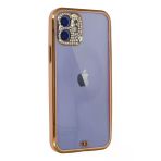 Newface iPhone 12 Kılıf Liva Taşlı Silikon Pembe Cep Telefonu Kılıfı