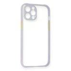 Newface iPhone 12 Miami Şeffaf Silikon Lila Cep Telefonu Kılıfı