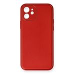 Newface iPhone 12 Mini Coco Deri Silikon Kapak Kırmızı Cep Telefonu Kılıfı