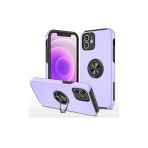 Newface iPhone 12 Mini Elit Yüzüklü Kapak - Mor Kılıf