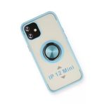 Newface iPhone 12 Mini Montreal Yüzüklü Silikon Kapak Buz Mavi Kılıf