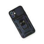 Newface iPhone 12 Mini Pars Lens Yüzüklü Silikon Lacivert Cep Telefonu Kılıfı