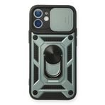 Newface iPhone 12 Pars Lens Yüzüklü Silikon - Yeşil Kılıf