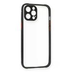 Newface iPhone 12 Pro Miami Şeffaf Silikon Siyah Cep Telefonu Kılıfı