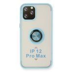 Newface iPhone 12 Pro Montreal Yüzüklü Silikon Kapak Buz Mavi Kılıf