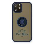 Newface iPhone 12 Pro Montreal Yüzüklü Silikon Kapak - Lacivert Kılıf