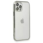 Newface iPhone 12 Pro Razer Lensli Silikon Gümüş Cep Telefonu Kılıfı