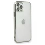 Newface iPhone 12 Razer Lensli Silikon - Gümüş Kılıf