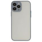 Newface iPhone 13 Pro Max Montreal Silikon Kapak Gri Cep Telefonu Kılıfı