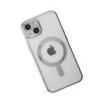 Newface iPhone 14 Plus Magneticsafe Lazer Silikon Gümüş Kılıf