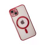 Newface iPhone 14 Plus Magneticsafe Lazer Silikon Kırmızı Kılıf
